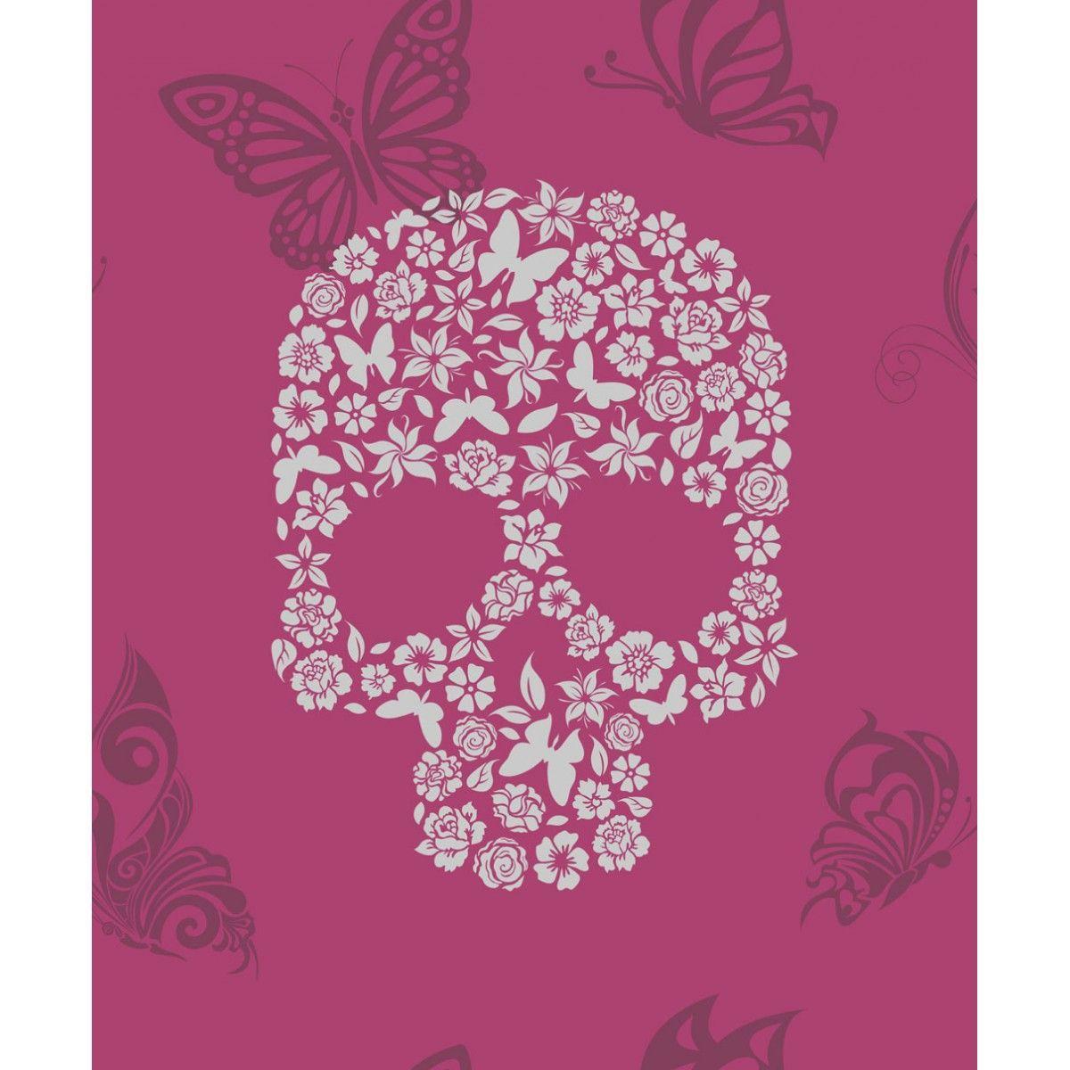 Skulls Pink Wallpaper