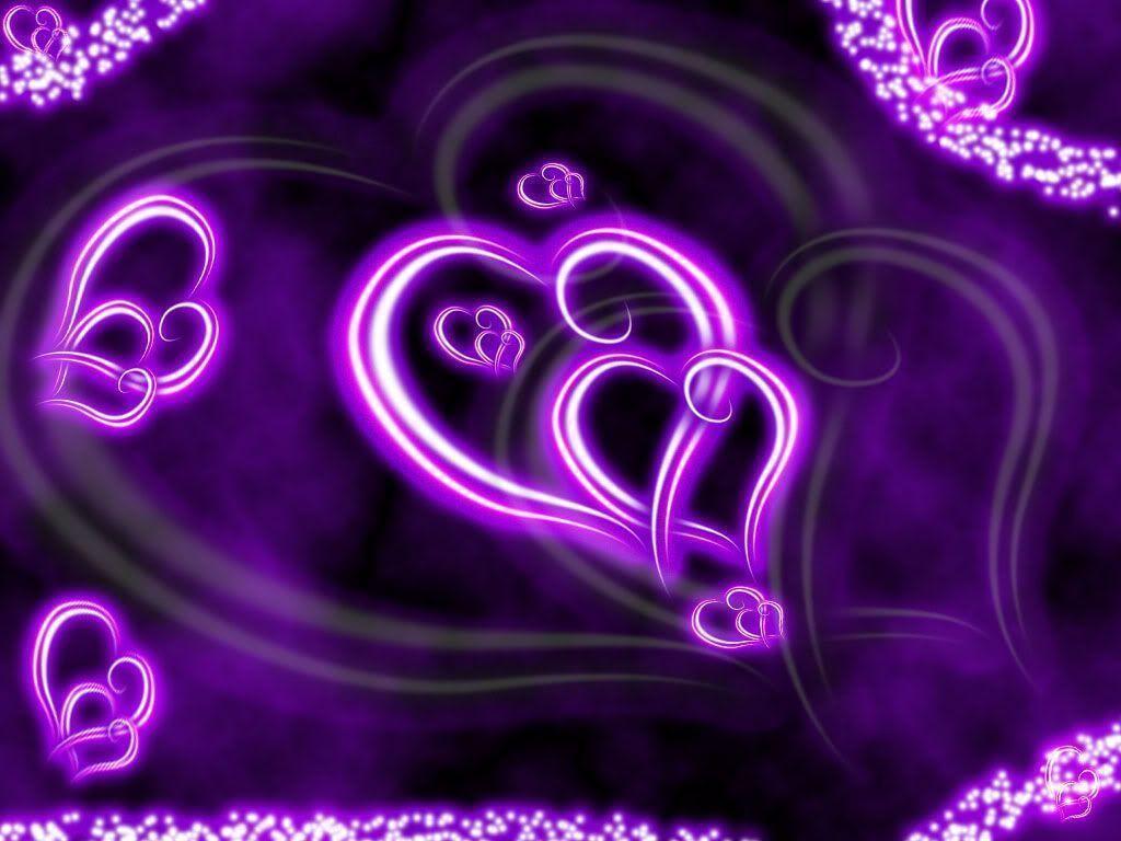 Wallpaper For > Purple Love Heart Background