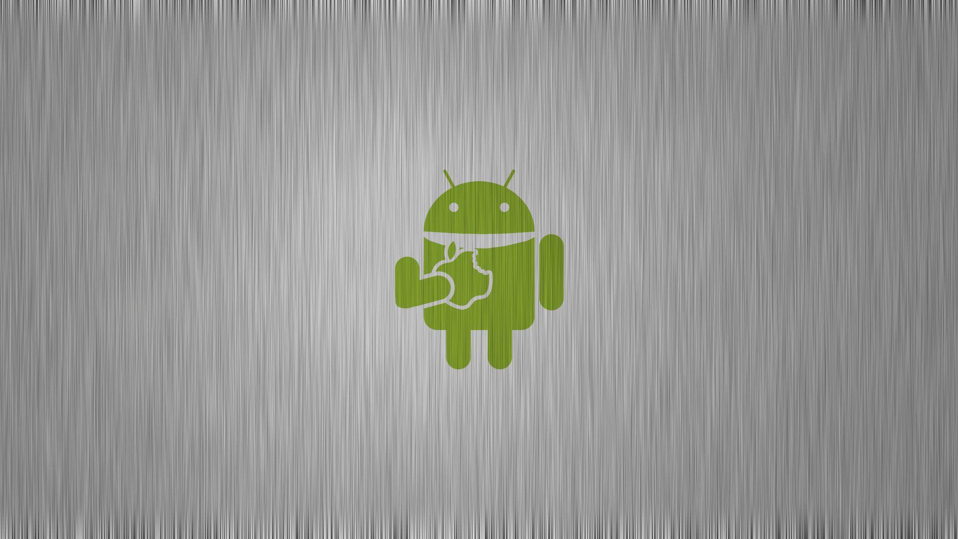 android eating apple wallpaper phone
