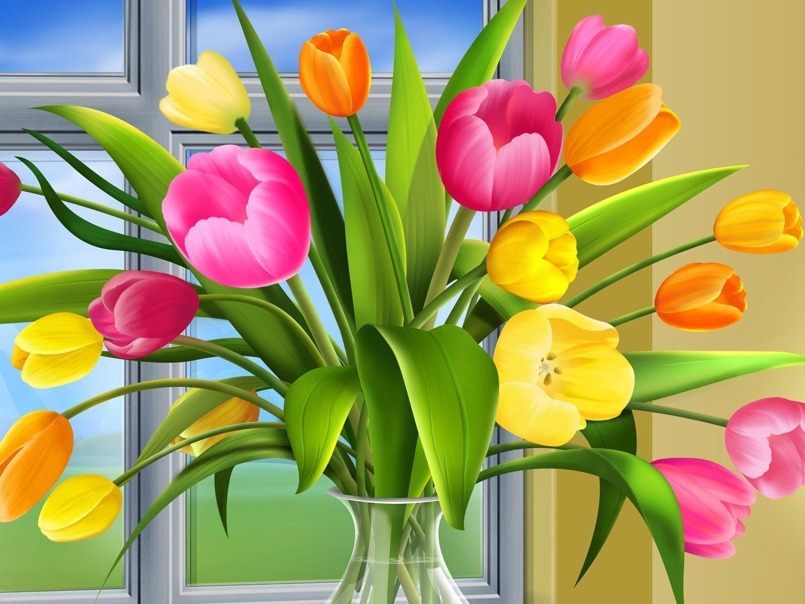 tulips wallpaper, background , nature, flowers, wallpaper, hd
