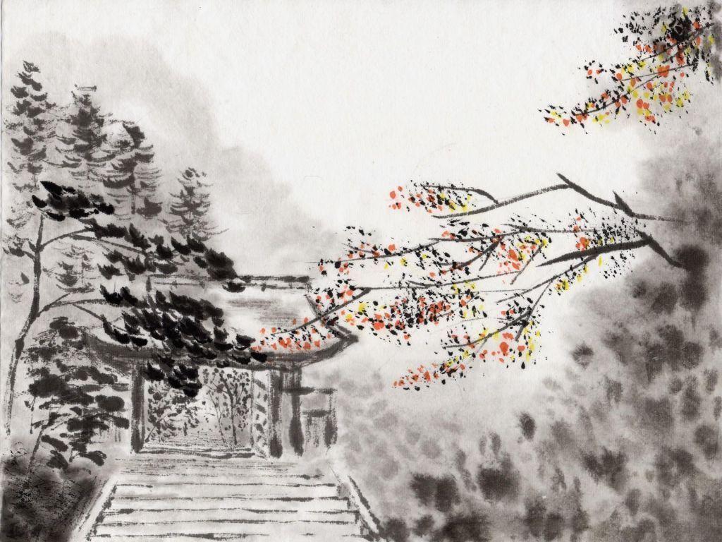 Charcoal Japanese Art Tablet Pc Wallpaper 1024x768PX Japanese
