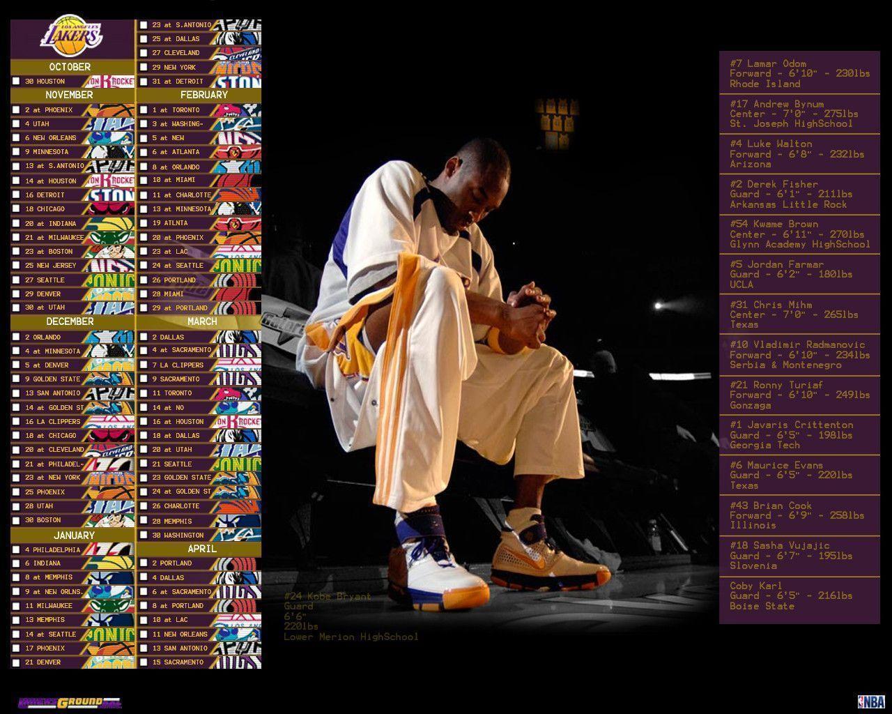 Lakers Wallpaper Schedule 07081280x1024 (7 Comments)