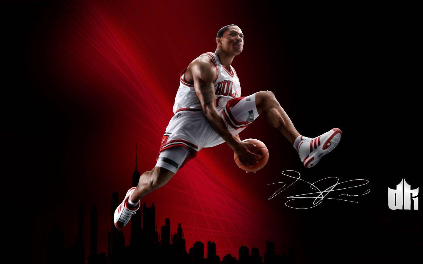 Slam Dunk Derrick Rose Wallpaper. Basketball Wallpaper HD