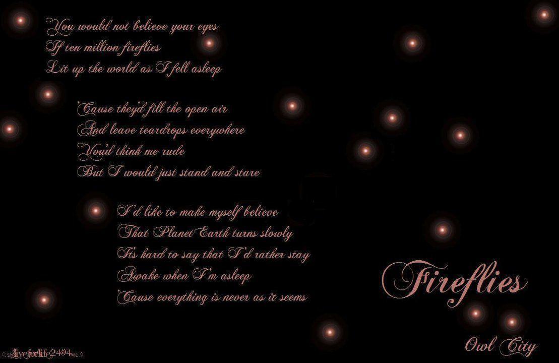 Owl City Fireflies Lyrics HD