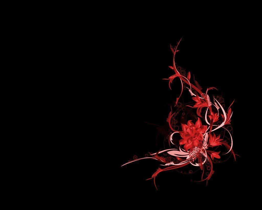 Red Flower Black Design Wallpaper and Picture. Imageize: 208