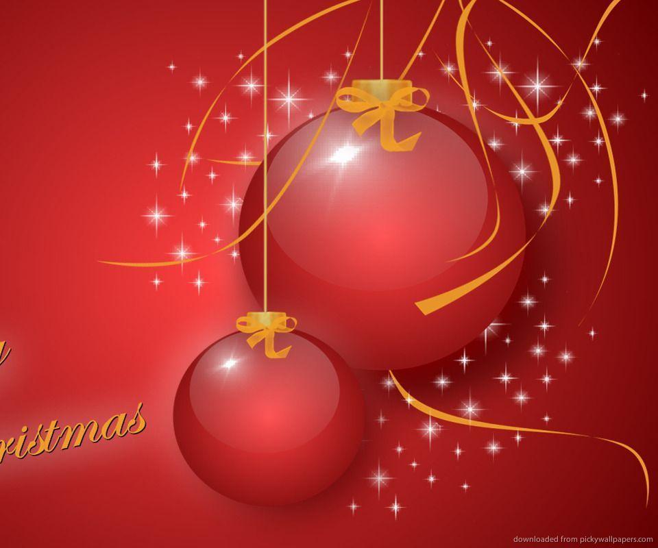 Download Merry Christmas Red Balls Wallpaper For Google Nexus S