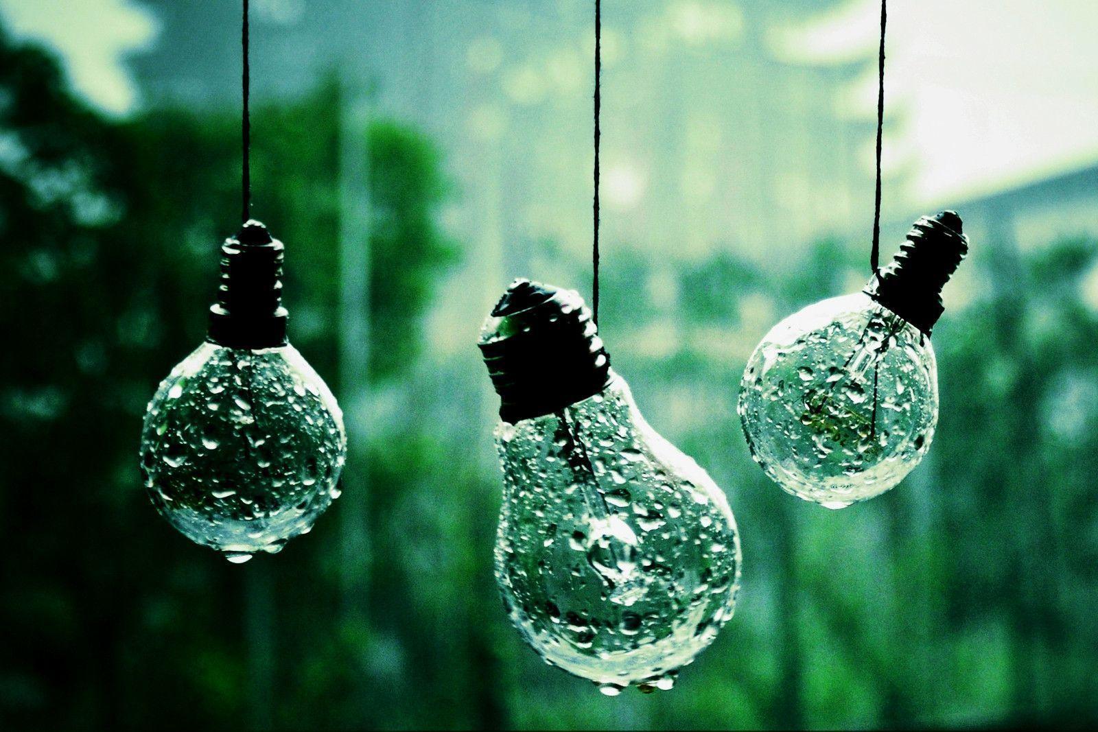 Download Cool Rain Drops On Bulb Wallpaper. Full HD Wallpaper
