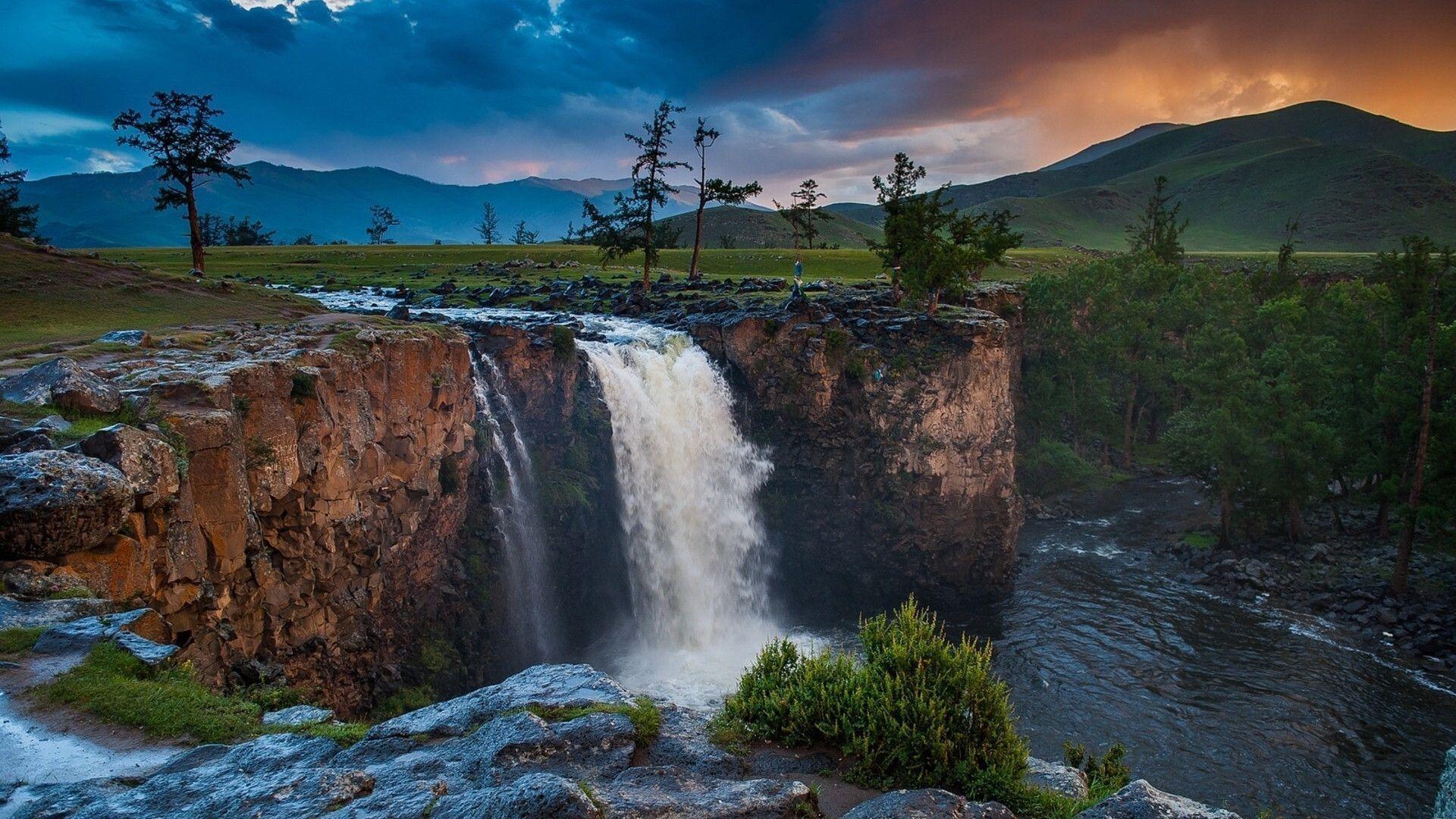 Orkhon Waterfalls Mongolia Wallpaper