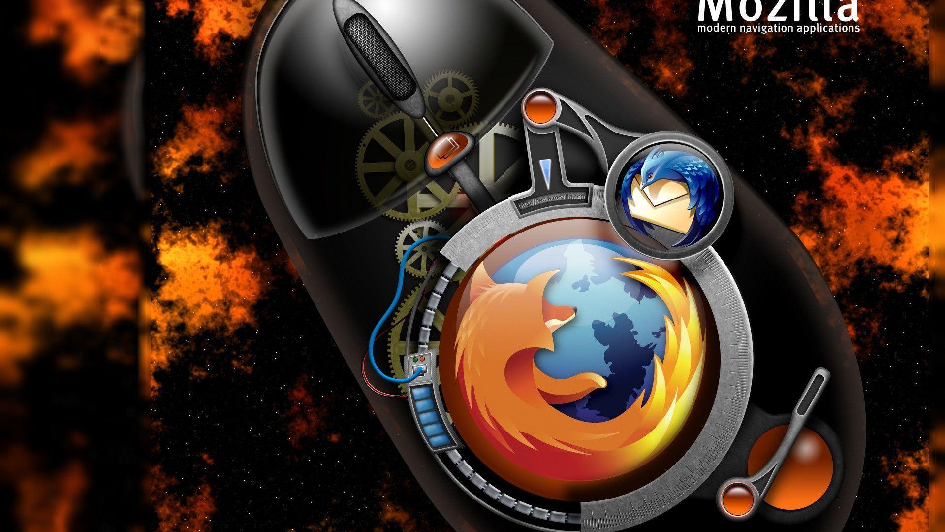 Firefox Logo On Mouse Photo Desktop Wallpaper
