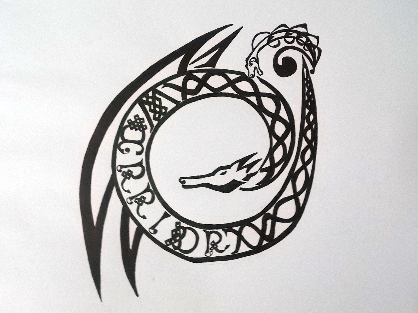 Celtic Dragon Tattoo 1600x1200 wallpaper
