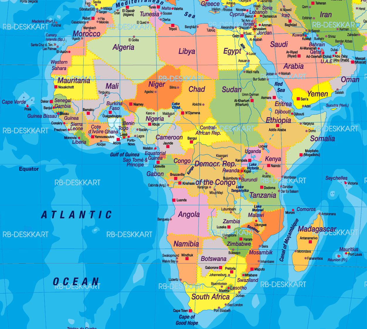 image For > Political Map Of Africa 2013