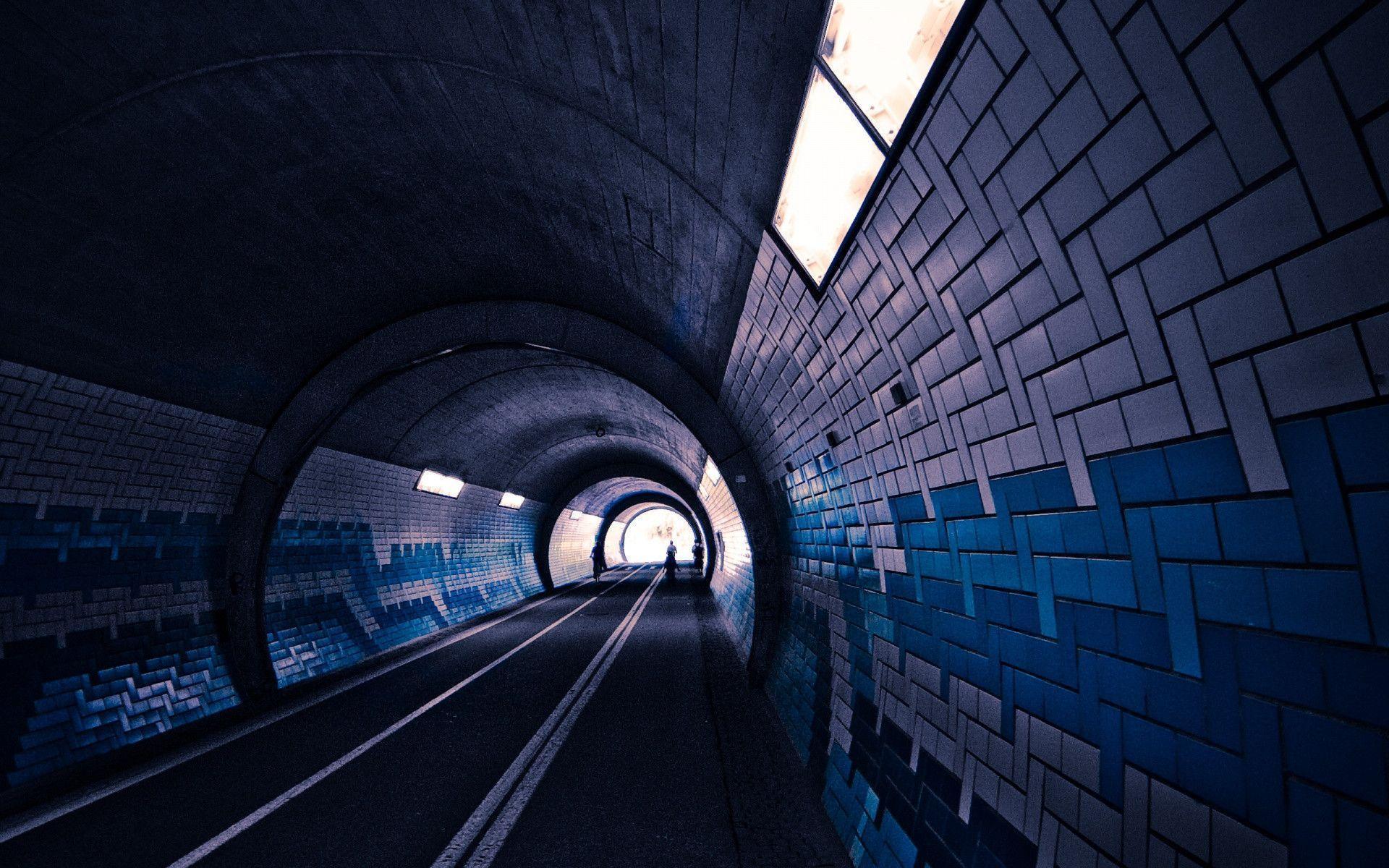 Dark tunnel desktop PC and Mac wallpaper