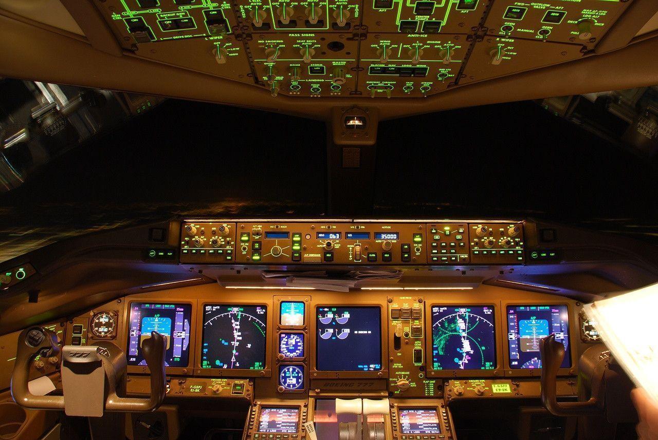 Boeing 777 Series Illuminated Cockpit Aircraft Wallpaper 3081