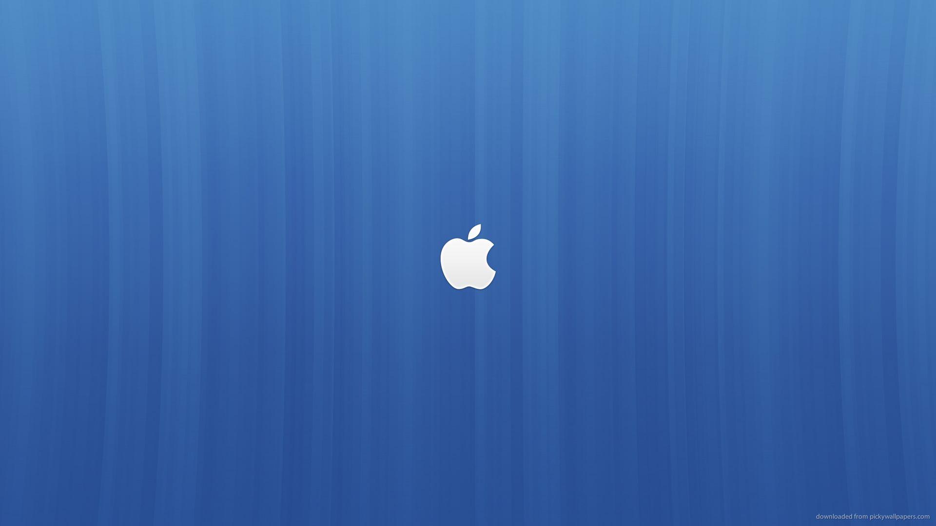 Apple Logo on a Blue Background Wallpaper