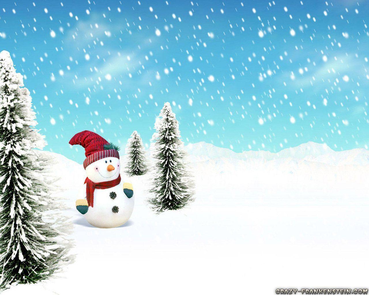 Wallpaper For > Christmas Snowman Wallpaper