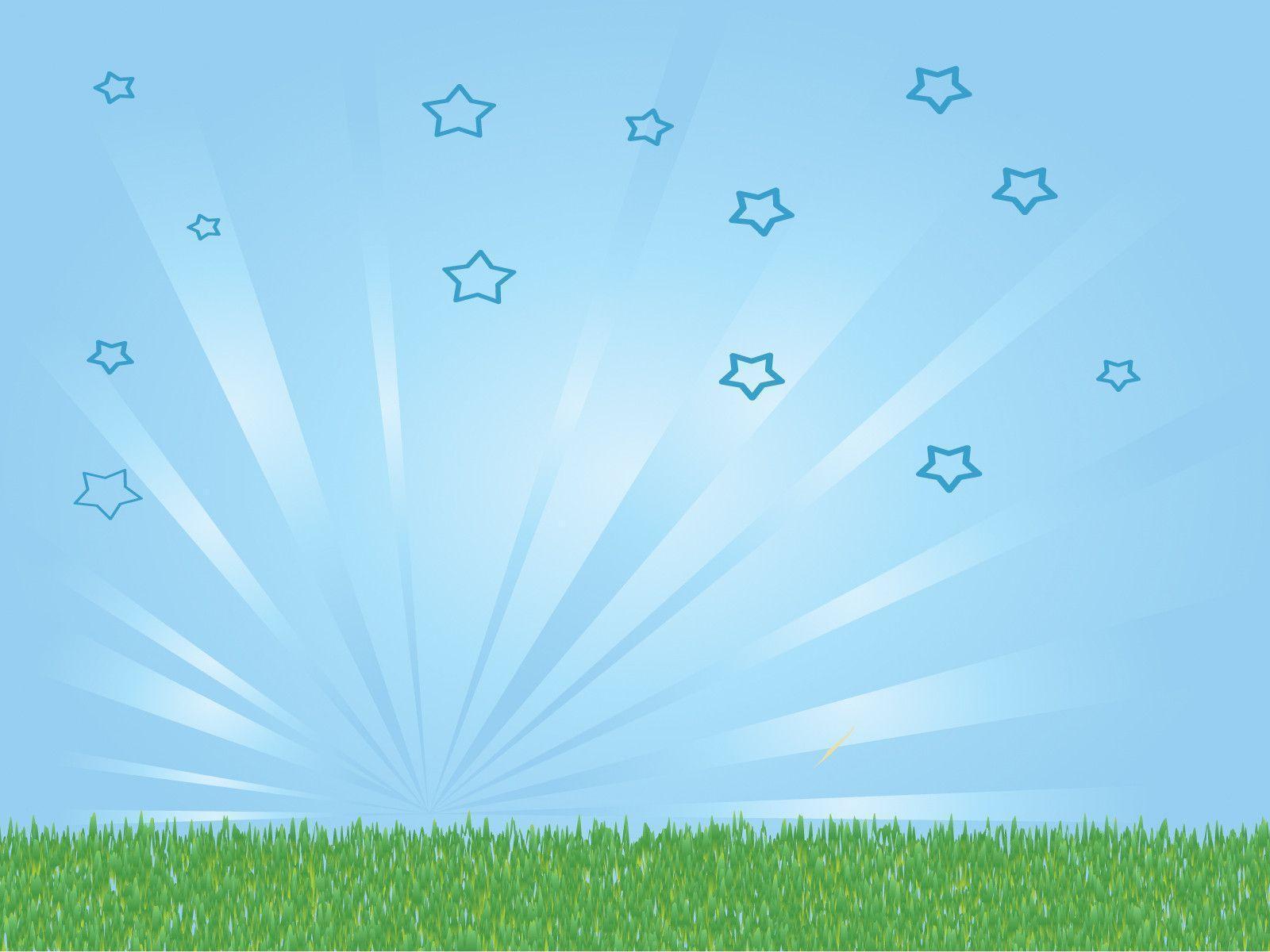Bright Sky and Grass Powerpoint PPT
