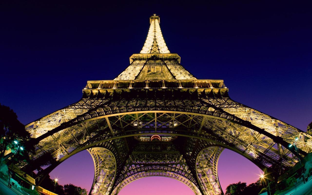 Eiffel Tower Night Scene HD wallpaper 1280x800 widescreen HD