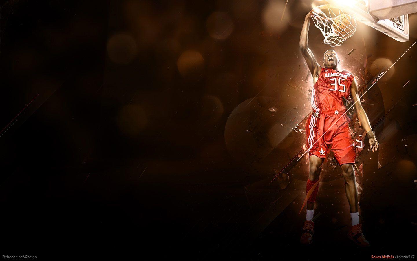 Kevin Durant Slam Dunk Widescreen Wallpaper. Basketball