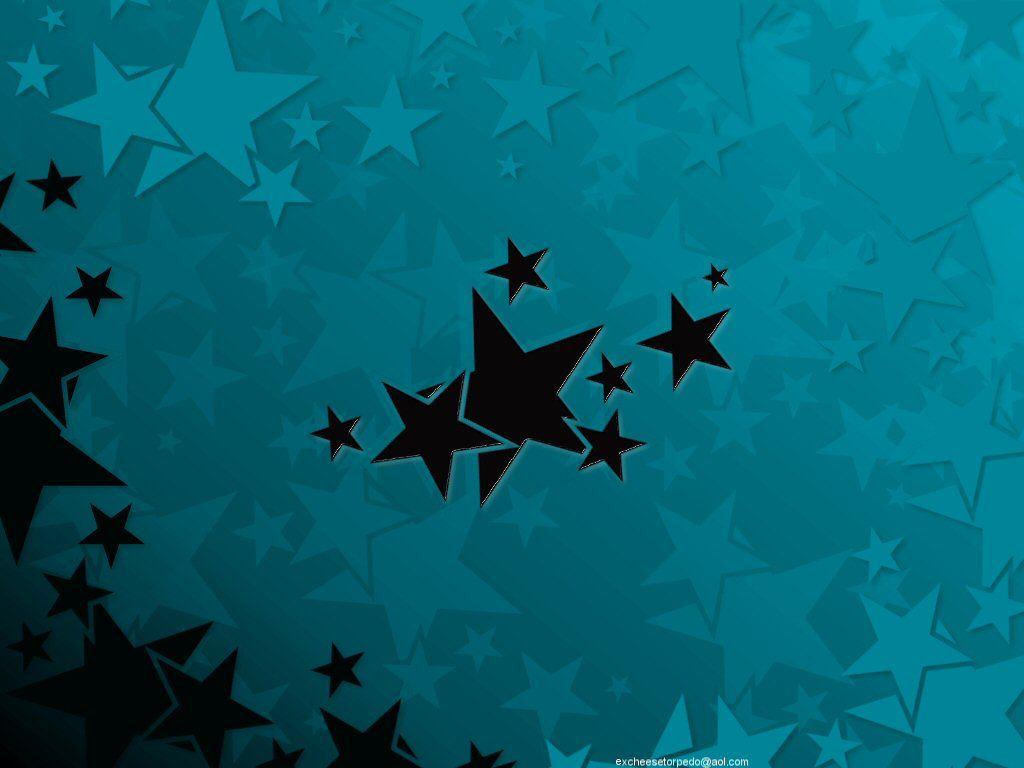 Abstract Teal Stars Wallpaper
