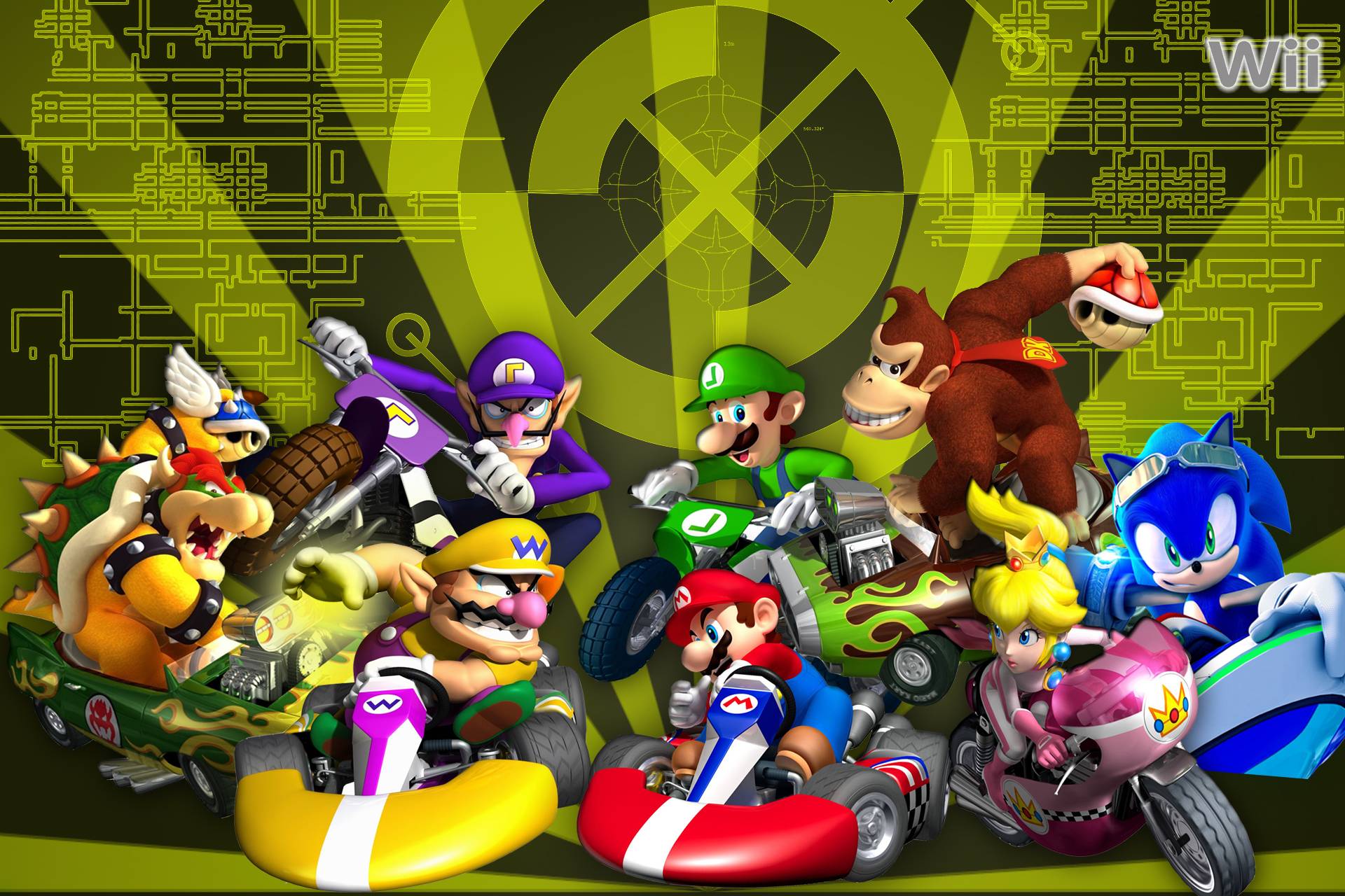 Wallpaper: Personajes de Mario Kart Wii