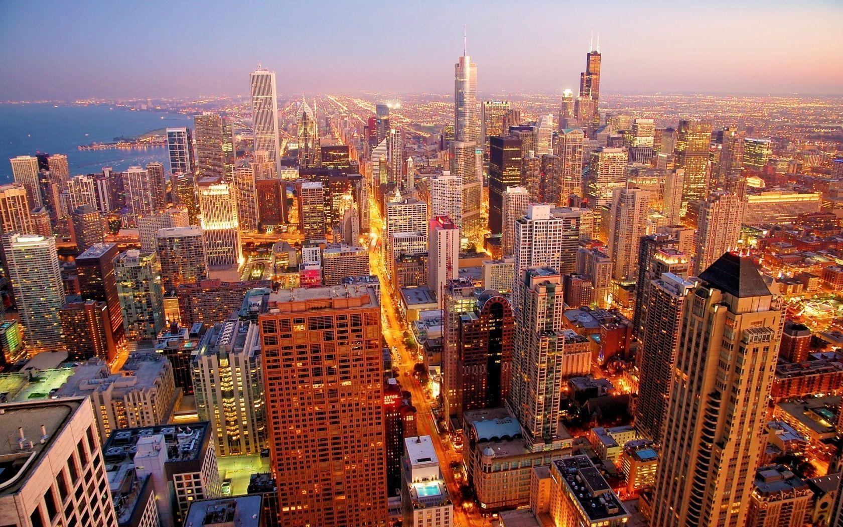 Chicago Skyline At Night