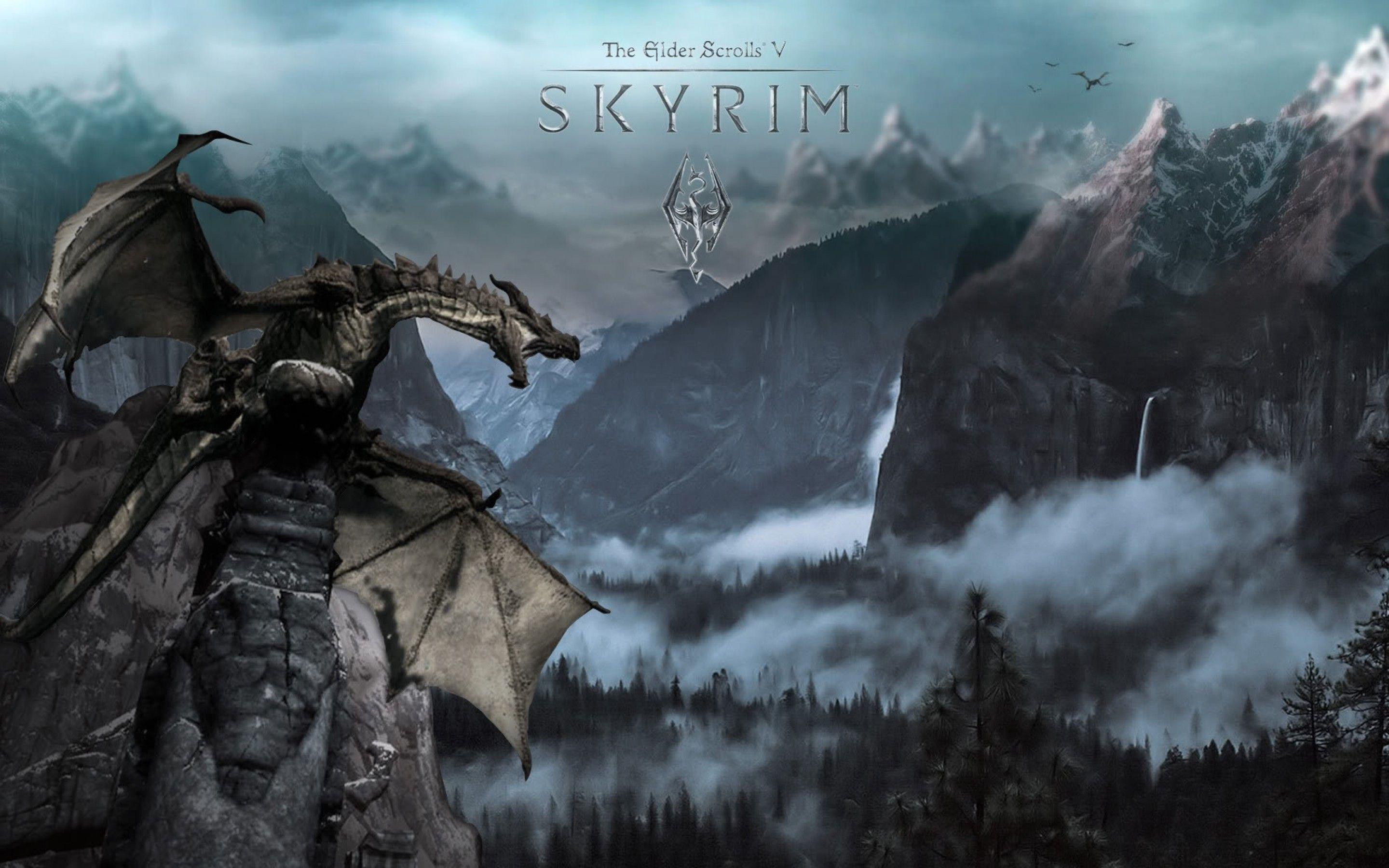 skyrim dragon wallpapers