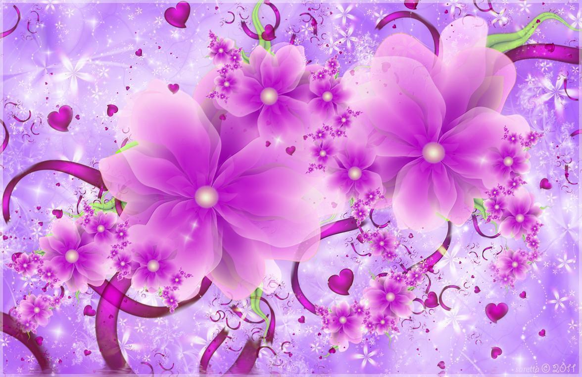 Wallpaper For > 3D Pink Flower Wallpaper