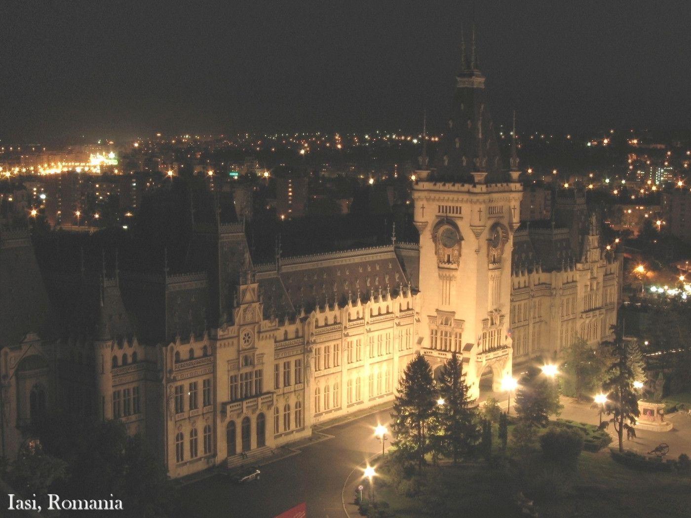 Iasi Romania palace of culture at night architecture photo