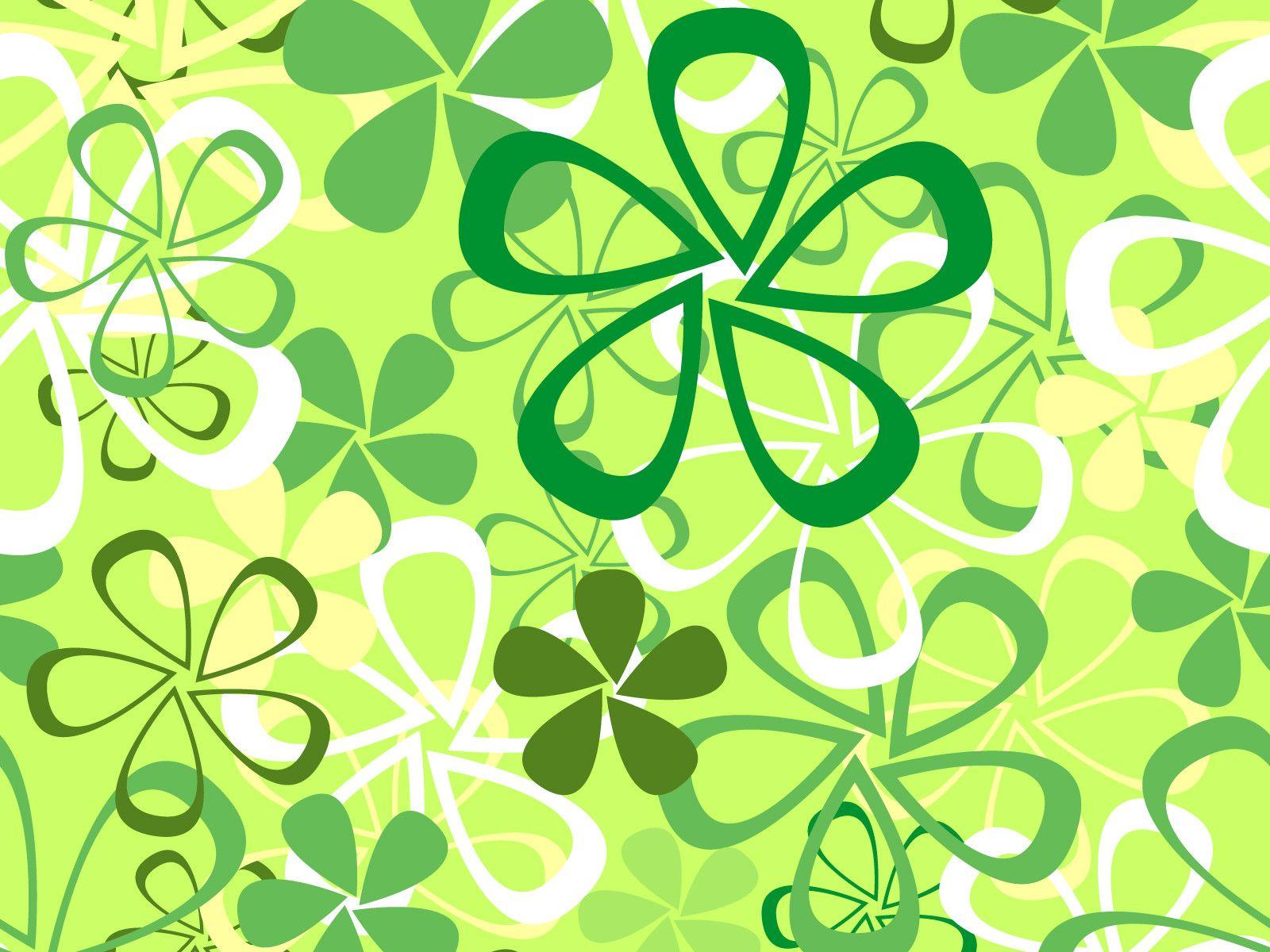 Green Flowers PPT Background, Green, White, Yellow