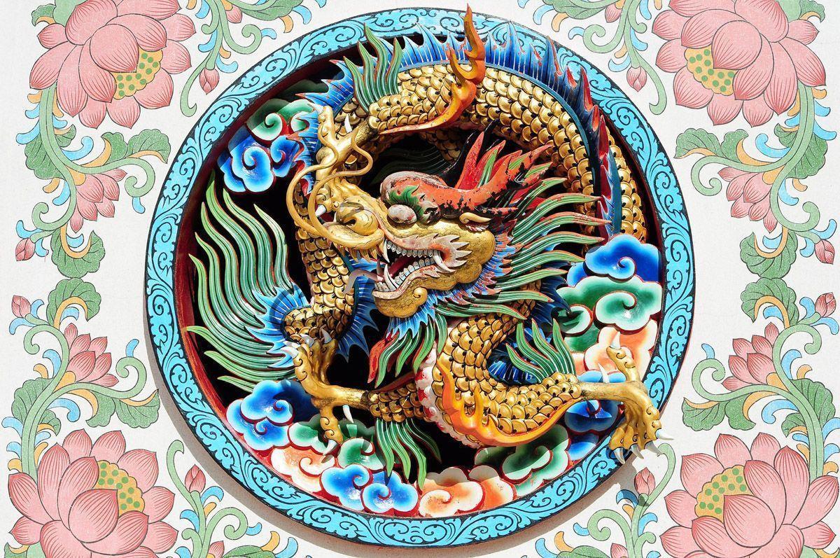 Традиционный китайский орнамент дракон