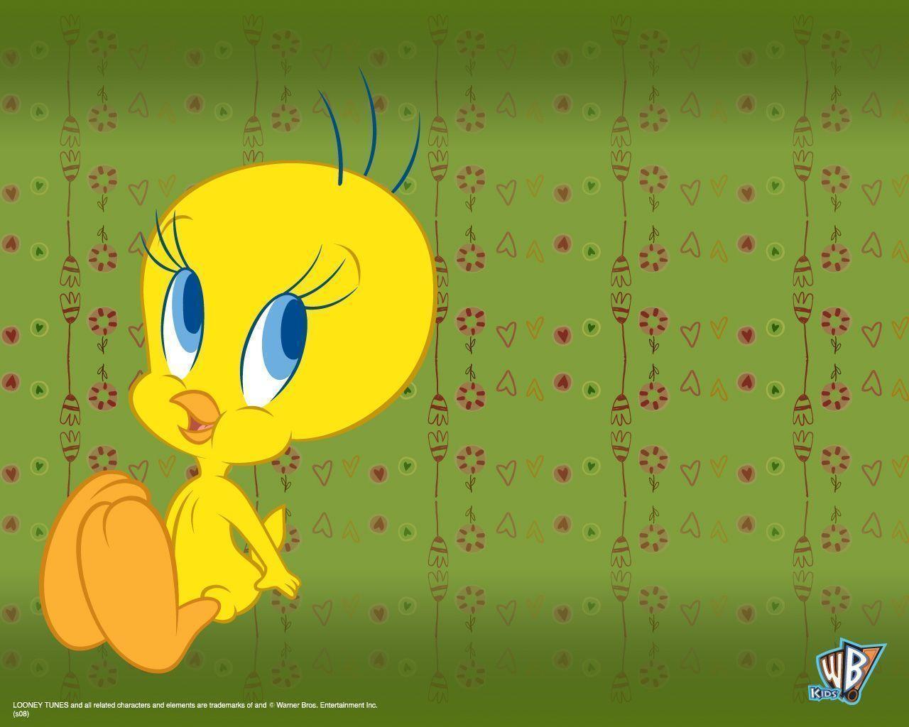 Tweety With A Blue Background And A Rainbow Border Also A