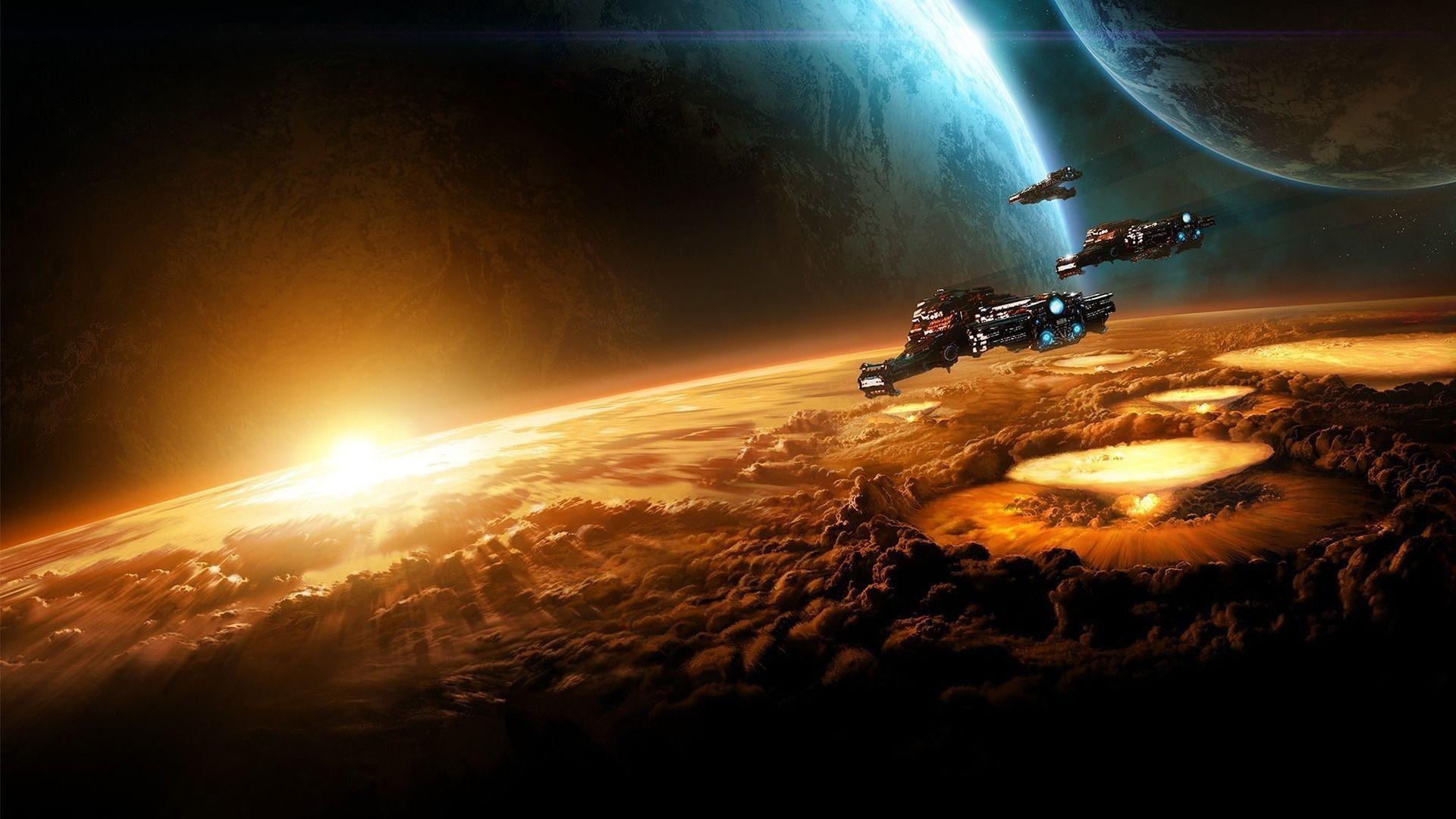 Spaceship, Awesome, Cool, Digital, Galaxy, Planet, Sci Fi. Free