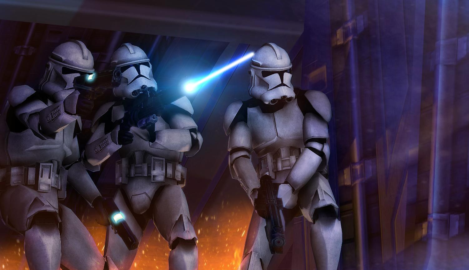 image For > Clone Trooper Battle Wallpaper