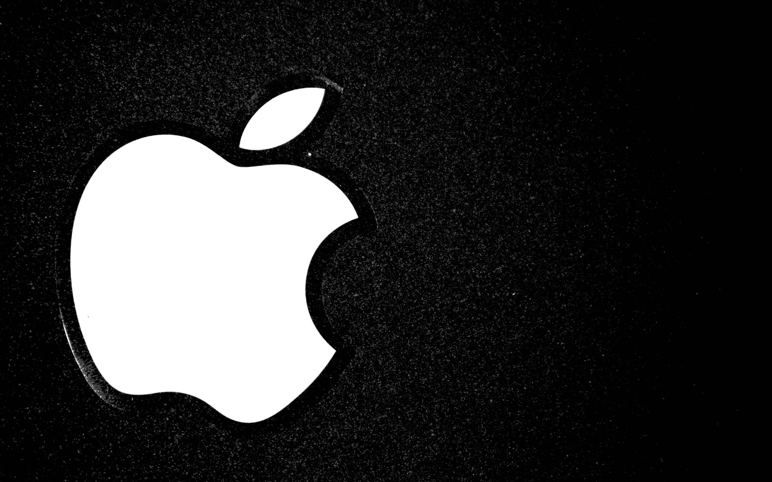 image For > Black And White Apple Logo