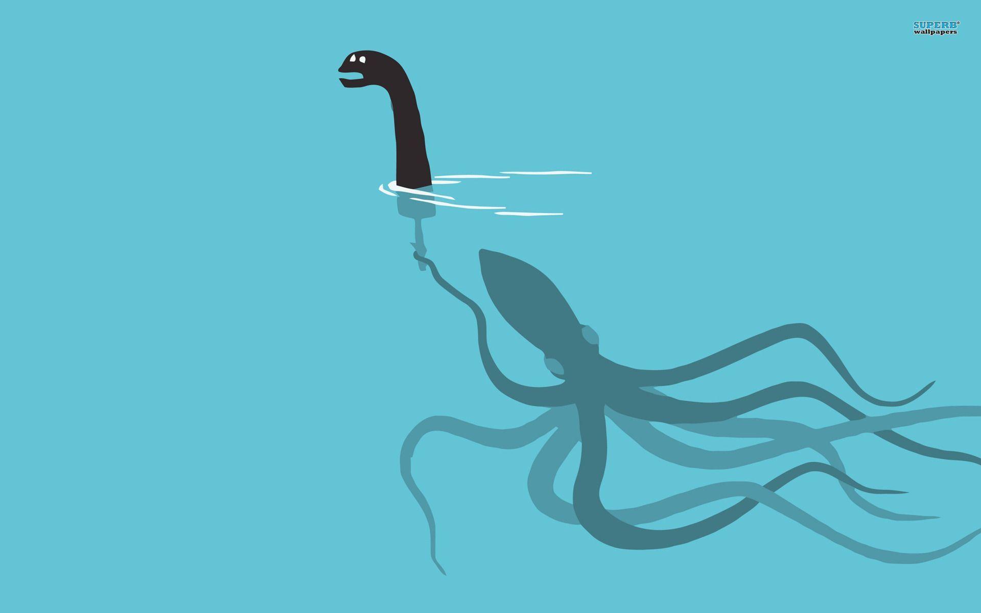 The Loch Ness monster is an octopus wallpaper wallpaper - #
