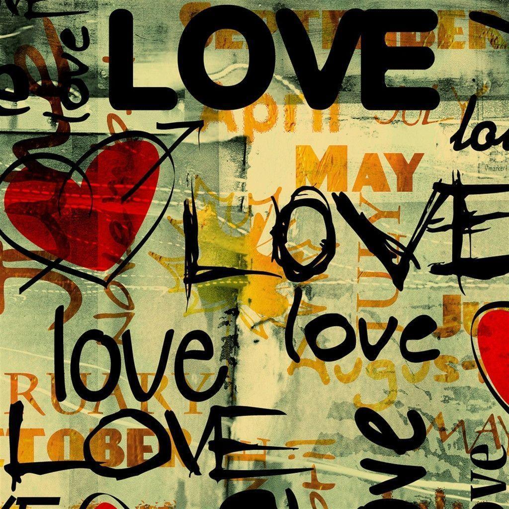 Love Written In Graffiti iPad Air Wallpaper Download. iPhone