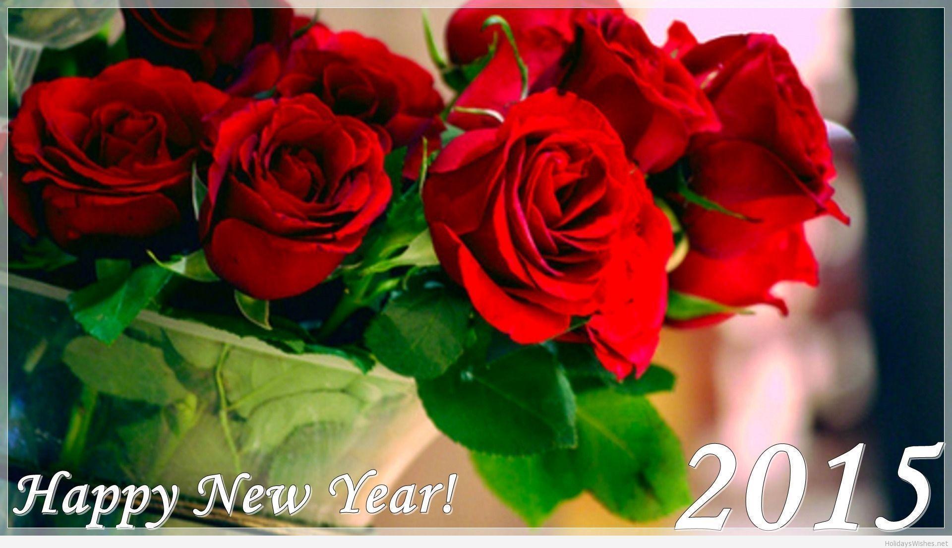 Wonderful Happy New Year roses wallpaper 2015