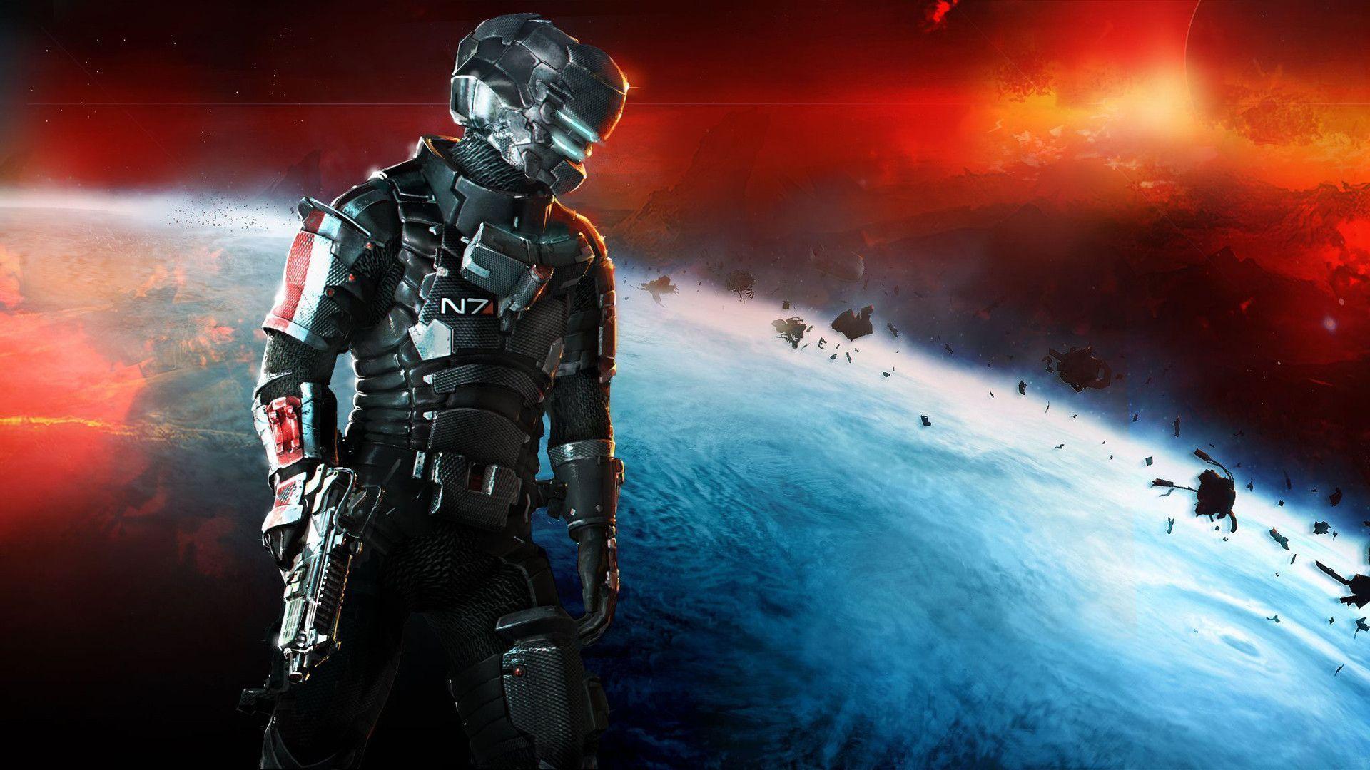 Dead Space 3 Mass Effect N7 Armor Wallpaper