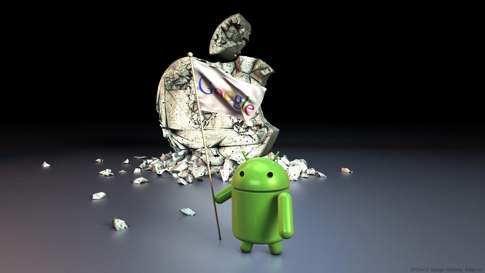 Android Eating Apple 1280x800