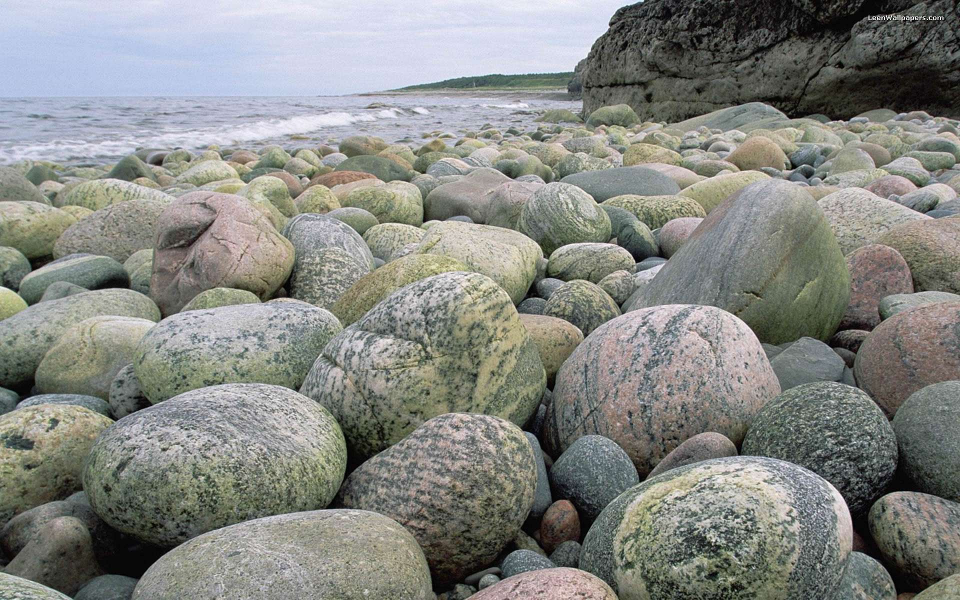Close Up Of Large Rocks On Seaside Free Desktop Background