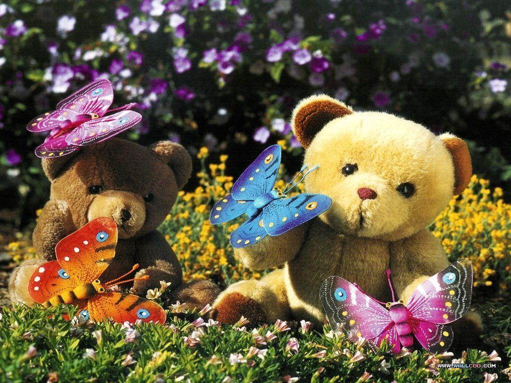 Animals For > Teddy Bears With Hearts Wallpaper