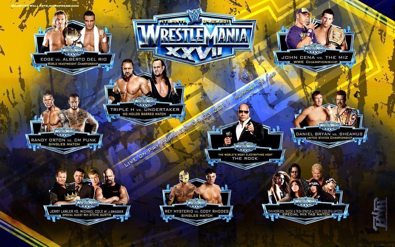 Updated! WrestleMania 27 Match Card Wallpaper!. BUGZ Wrestling