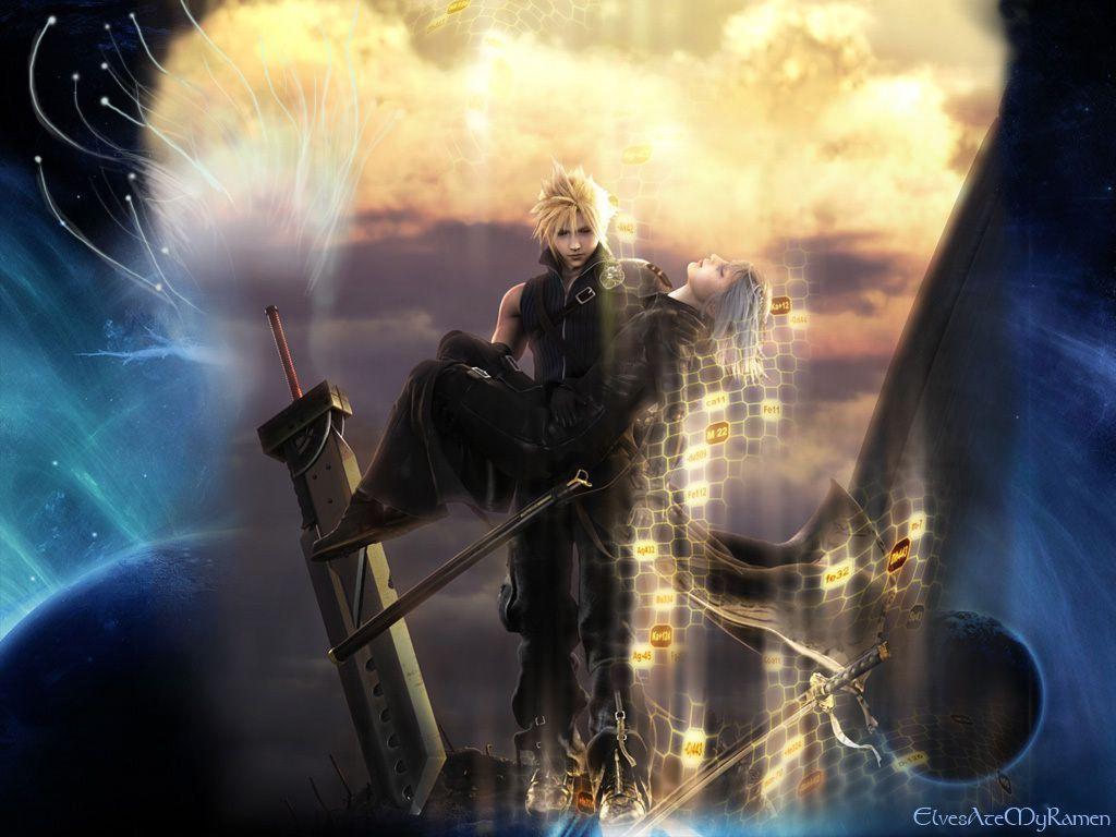 Cloud and dead Kadaj Fantasy VII Wallpaper