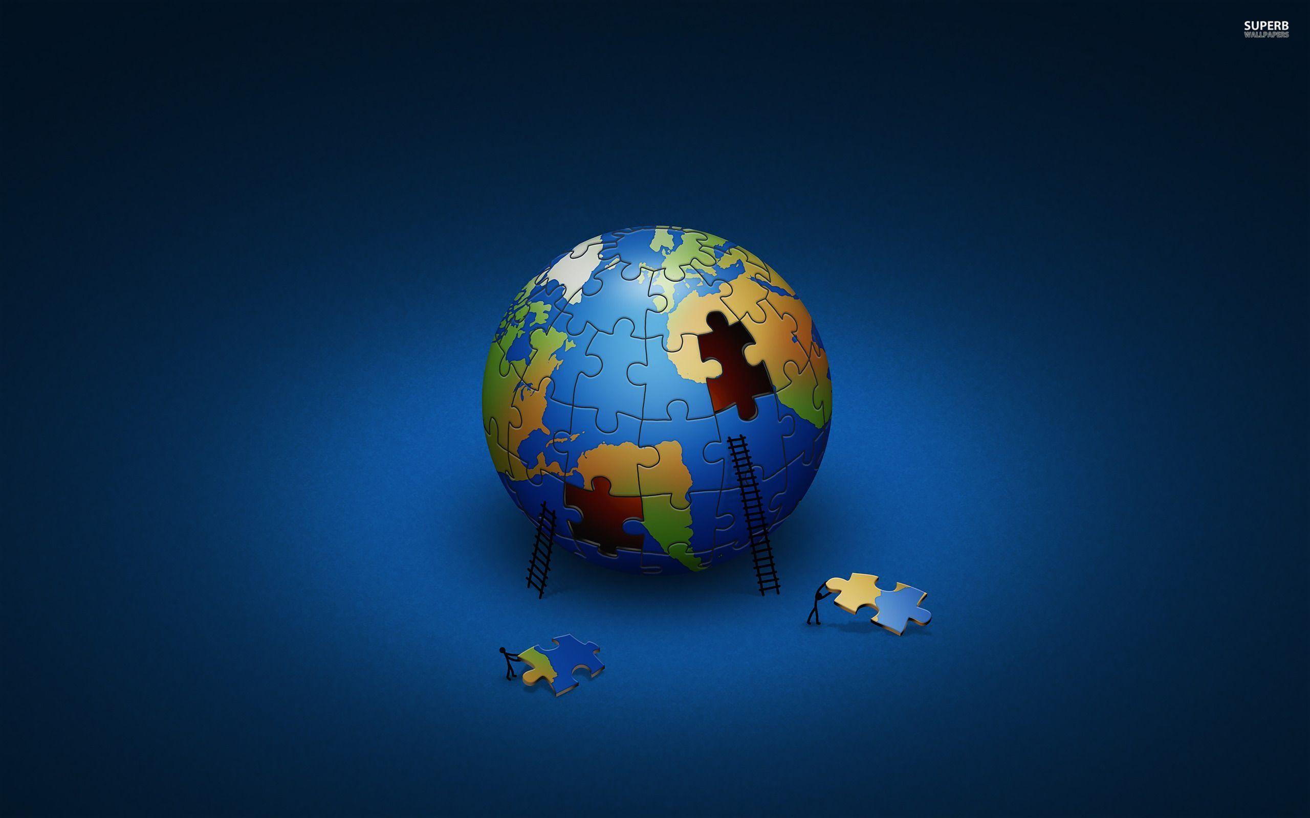 Puzzle globe, Desktop and mobile wallpaper