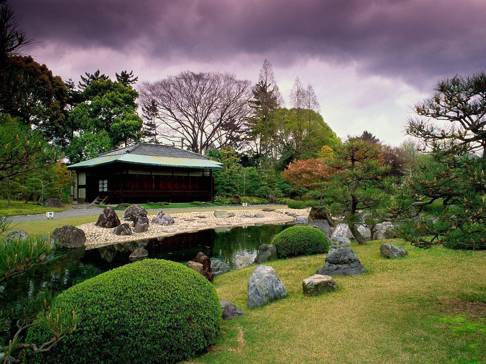 Building and City: Japanese Garden, japan widescreen wallpaper