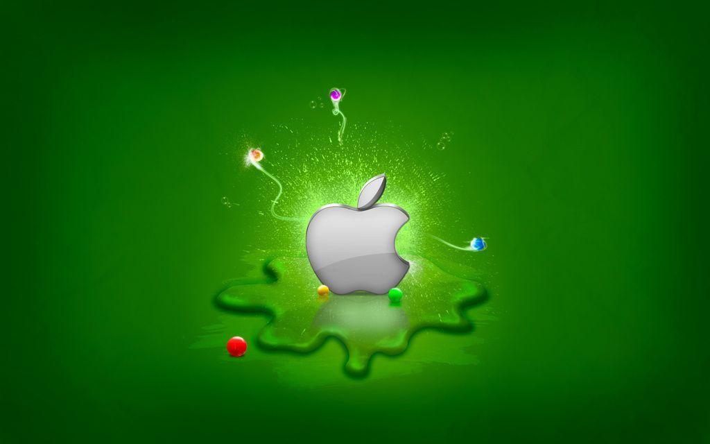 apple HD wallpaperiin green color