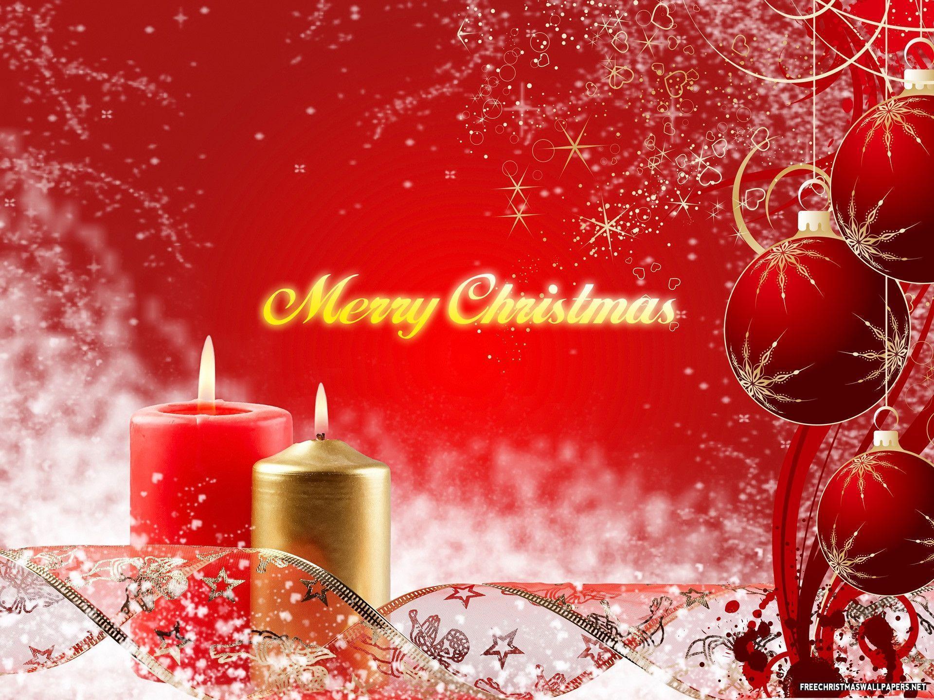 Merry Christmas Candles Wallpaper