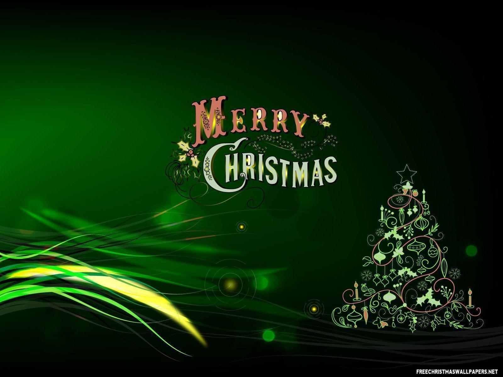 Green Merry Christmas Wallpaper