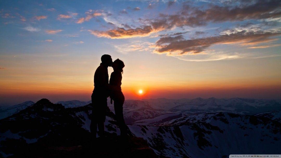 Love Kiss Silhouette Photography HD Wallpaper 1080x607 Love Kiss