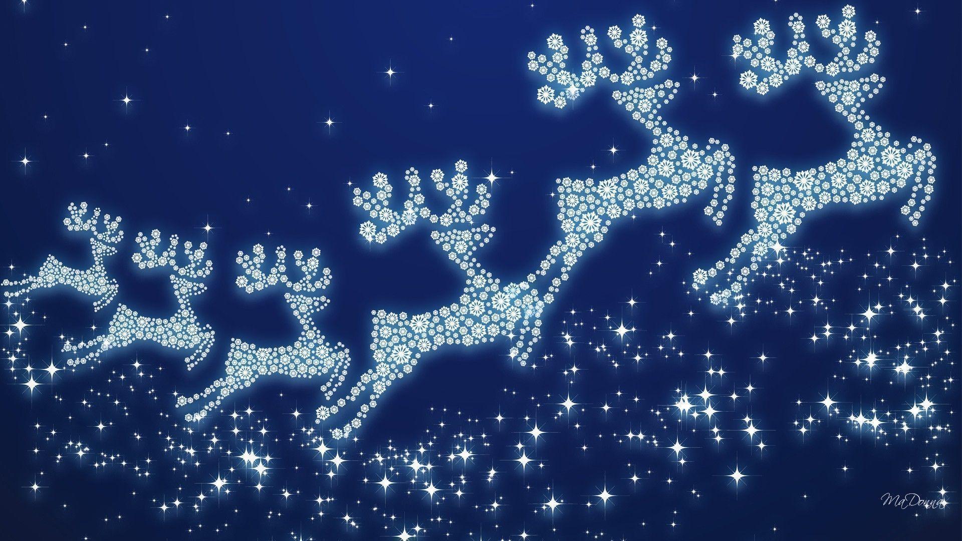 HD Sparkling Reindeer Wallpaper